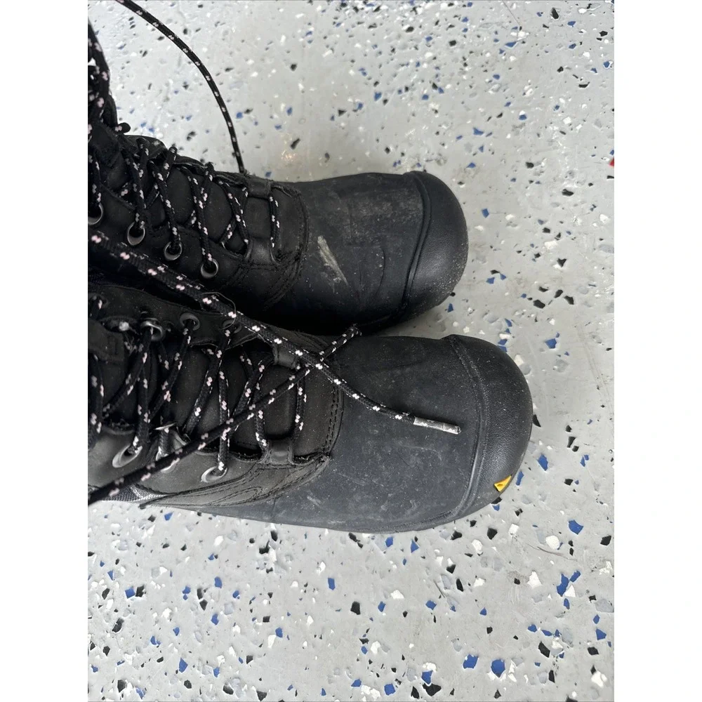 Keen Dry Snowden Black Pink Plaid Lace Up‎ Winter Boot Lined Size 8.5 Women Rip